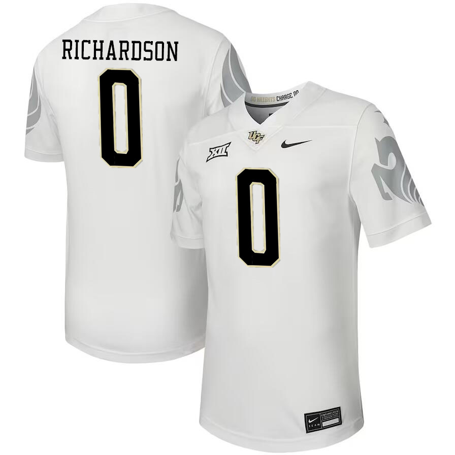 Men #0 Johnny Richardson UCF Knights Big 12 Conference College Football Jerseys Stitched-Black